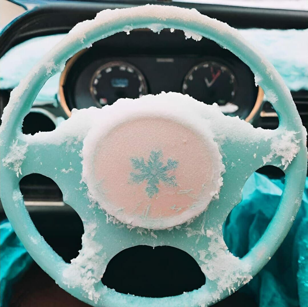 Frozen steering wheel